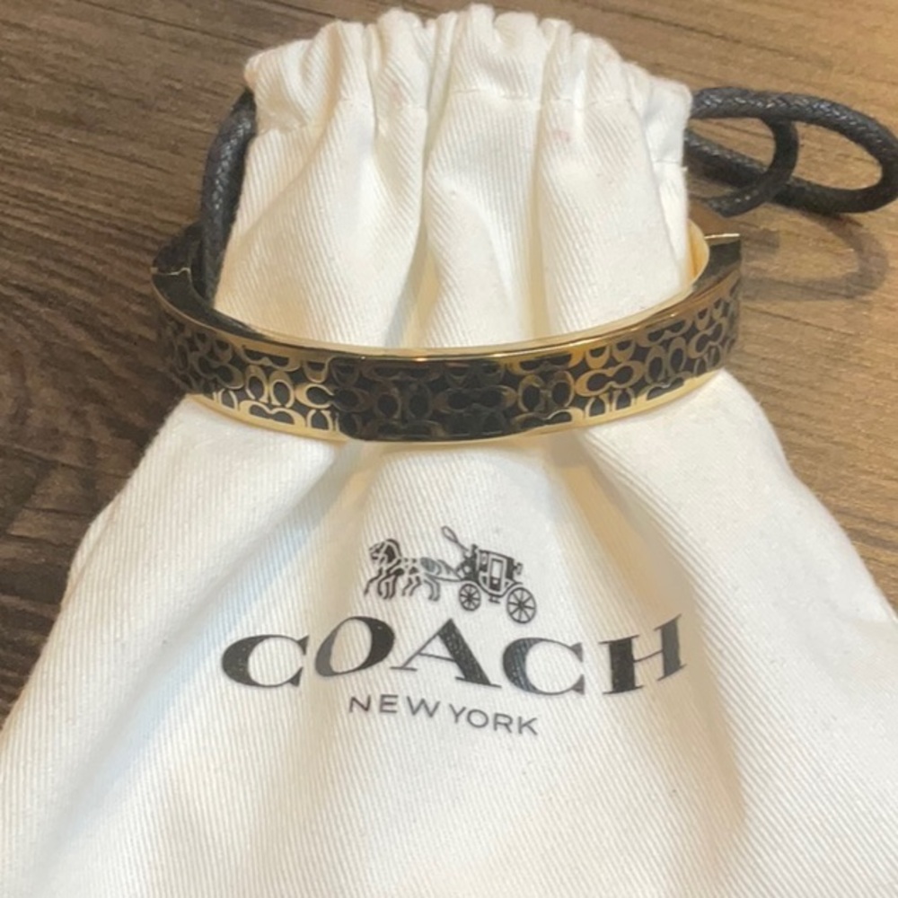 Coach Black and Gold Bangle Bracelet